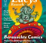 Lucy Magazin Covergestaltung mit Comic Ganesh Cartoon Art von Steve Stoned