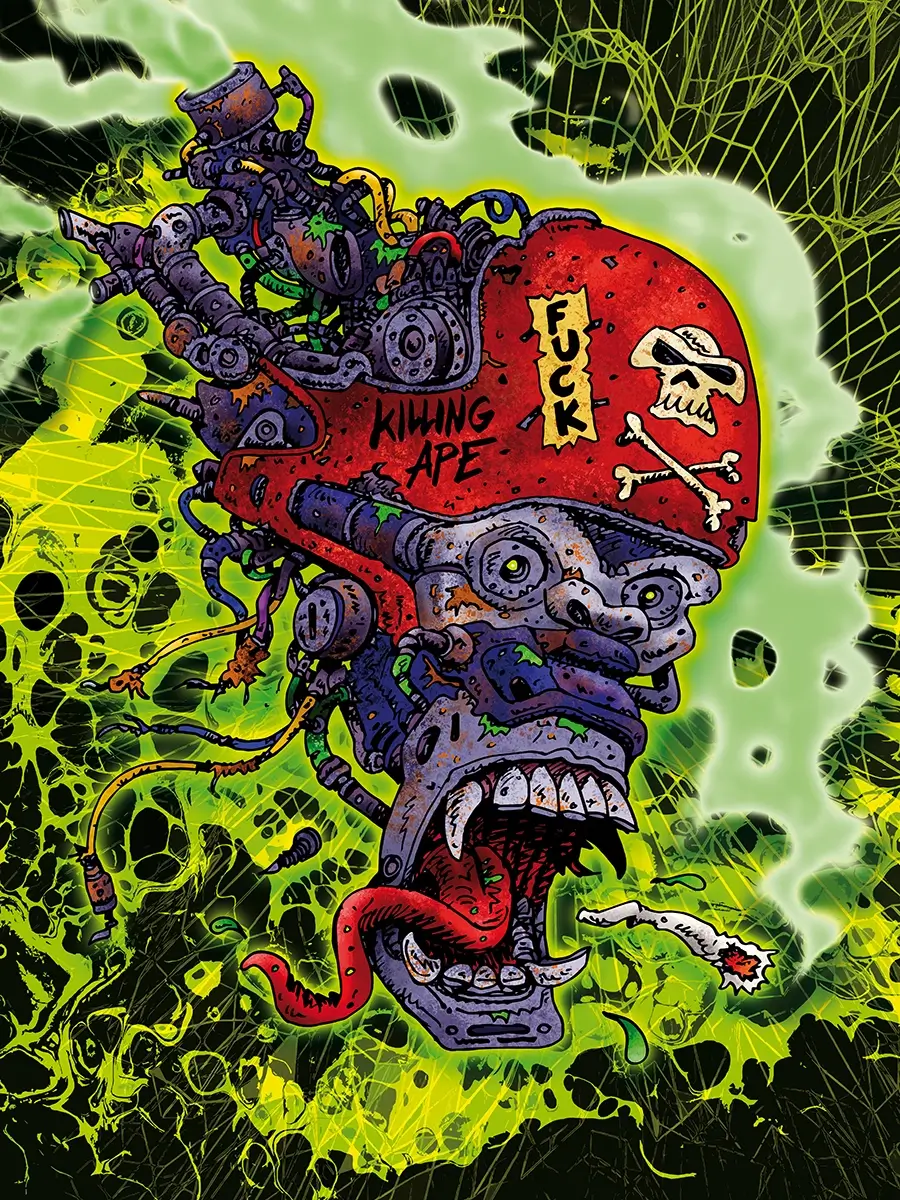 Mad Robix Killing Ape – Comic-Artwork Illustration Design mit kreativem Stil