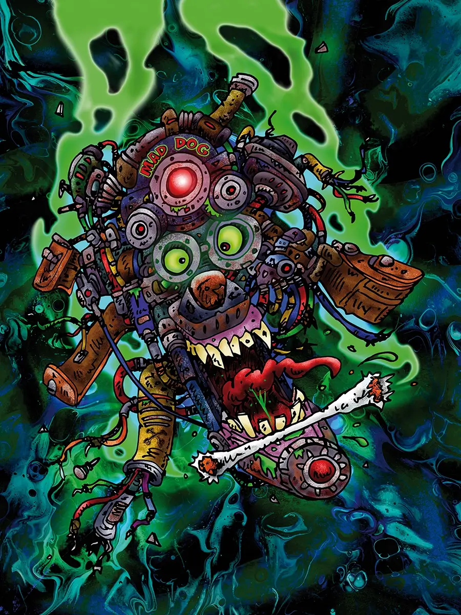 Mad Robix und Mad Dog – Comic-Artwork Illustration Design in einzigartigem Stil