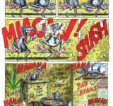 Miaow Rats Toilet Poster – Comic-Cartoon Hanf-Art Illustration von Steve Stoned, 1999