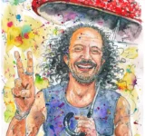 Aquarell-Porträtzeichnung von Steve Stoned