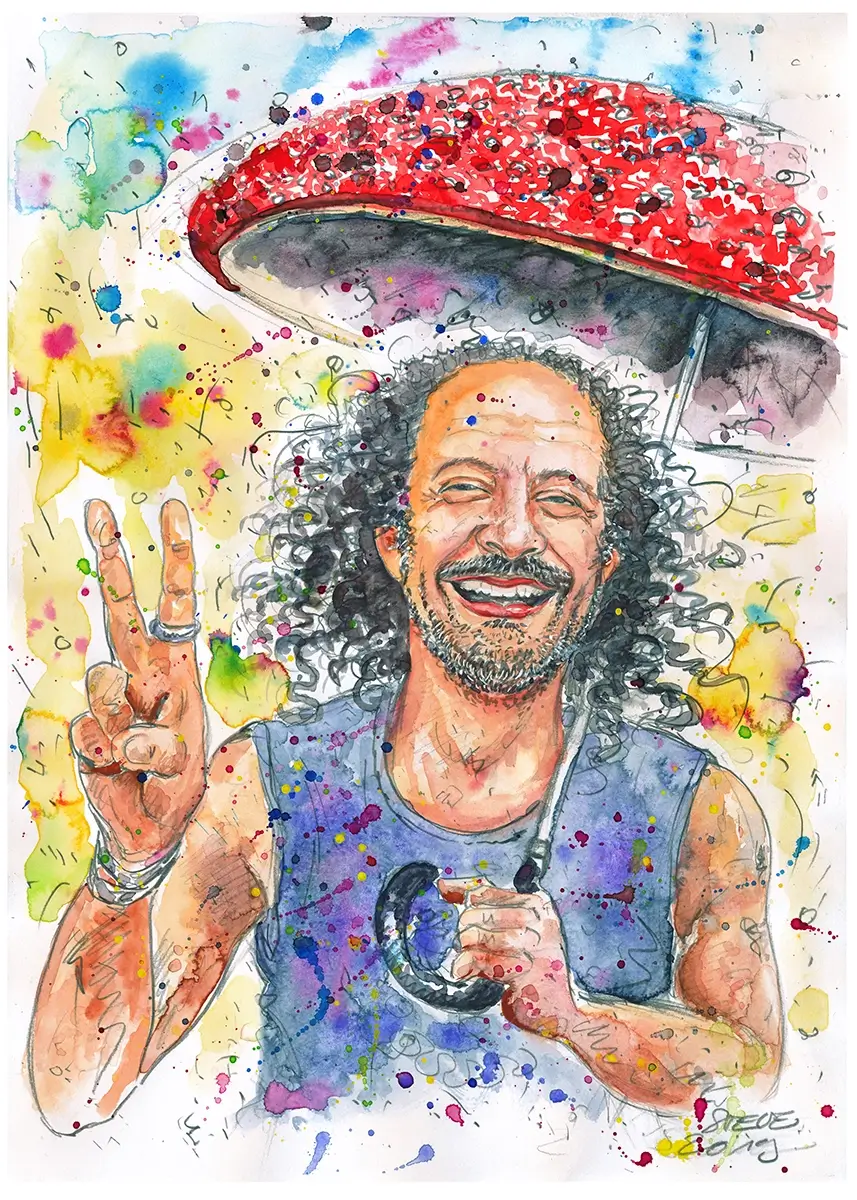 Aquarell-Porträtzeichnung von Steve Stoned